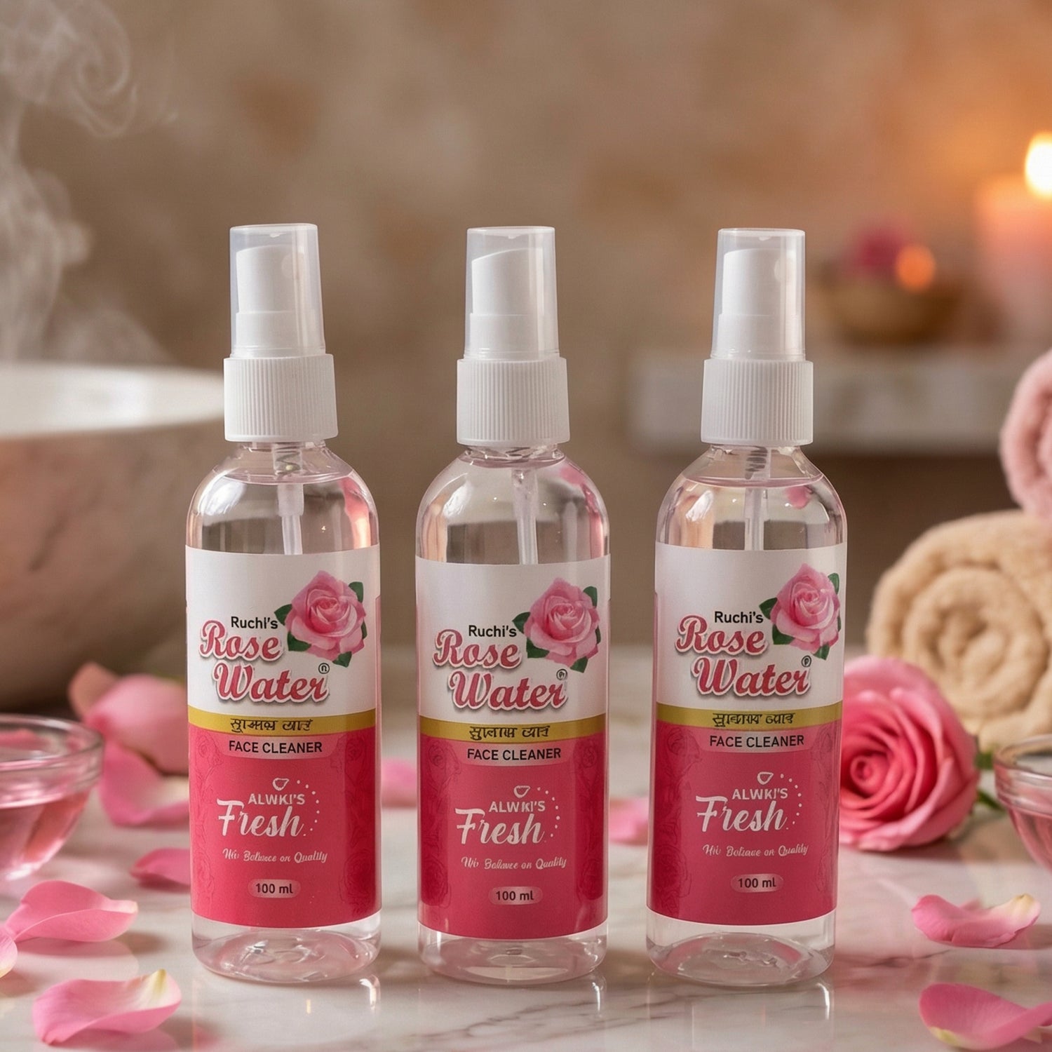 Rose Water Face Spray Set (3 Pc Set 100 Ml Each)