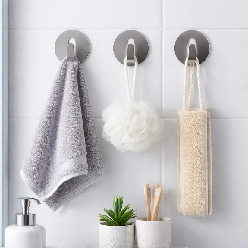 Self- Adhesive Hooks Heavy Duty Wall Hooks Hangers Stainless Steel Waterproof Sticky Hooks For Hanging Robe Coat Towel Kitchen Bathroom And.