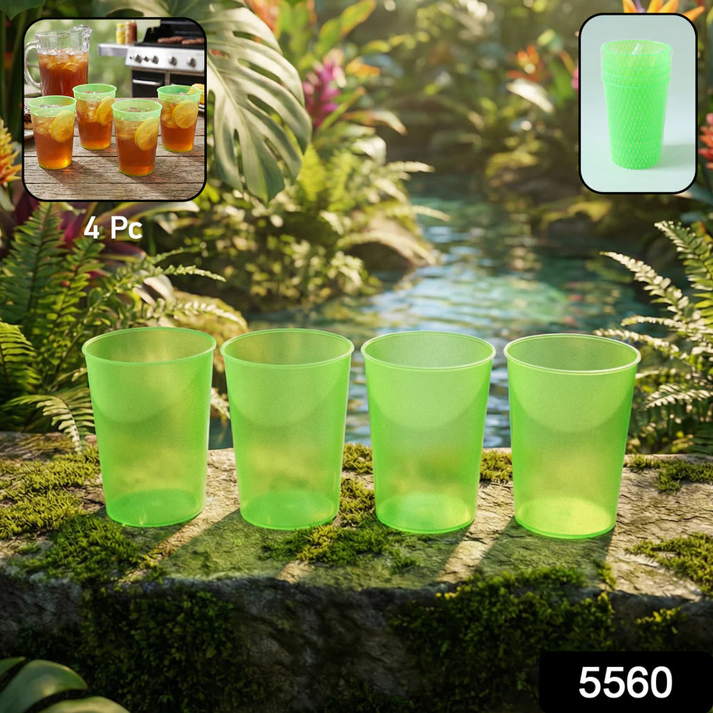 5560 Plastic Tumblers Lightweight Cups  Glass Reusable Drinking Cups Restaurant Cups Dishwasher Safe Beverage Tumblers Glasses For Kitchen Water Transparent Glasses 4 Pc Set