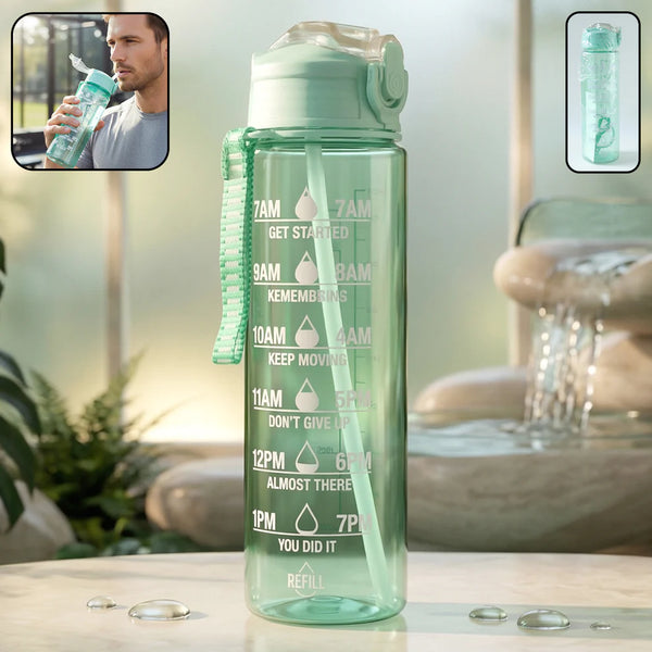 Motivational Water Bottle With Time Marker And Flip Top Lid (1000 Ml)