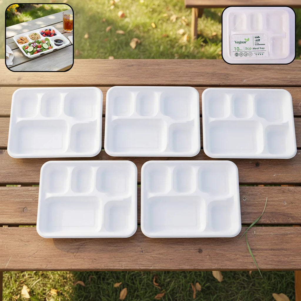 Fresheeclamshell Takeaway Compostable Bagasse Food Box 9x6x3 Inch  10 Pcs Pack