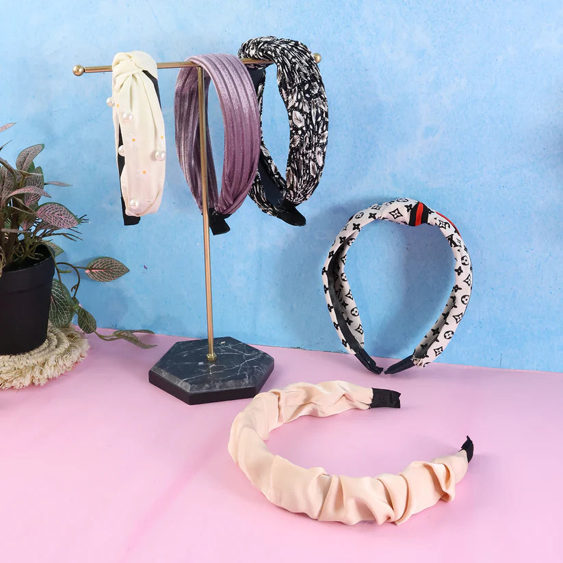 Womens Ribbed Texture Knot Design Hairband (1 Pc  Mix Design)