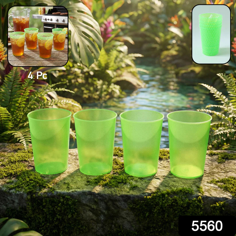 Plastic Tumblers Lightweight Cups  Glass Reusable Drinking Cups Restaurant Cups Dishwasher Safe Beverage Tumblers Glasses For Kitchen Water Transparent Glasses 3 Pc Set - 5560