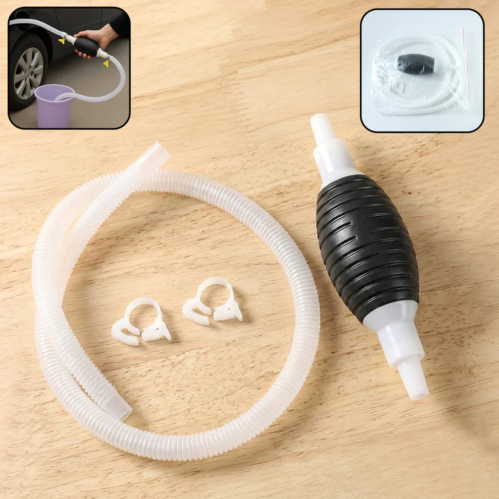 Fuel Transfer Pump Hose With Hand Pump And 2 Hose Clamps