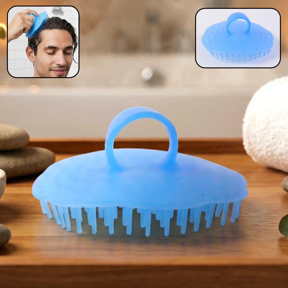 Ergonomic Plastic Scalp Massager Shampoo Brush (1 Pc)