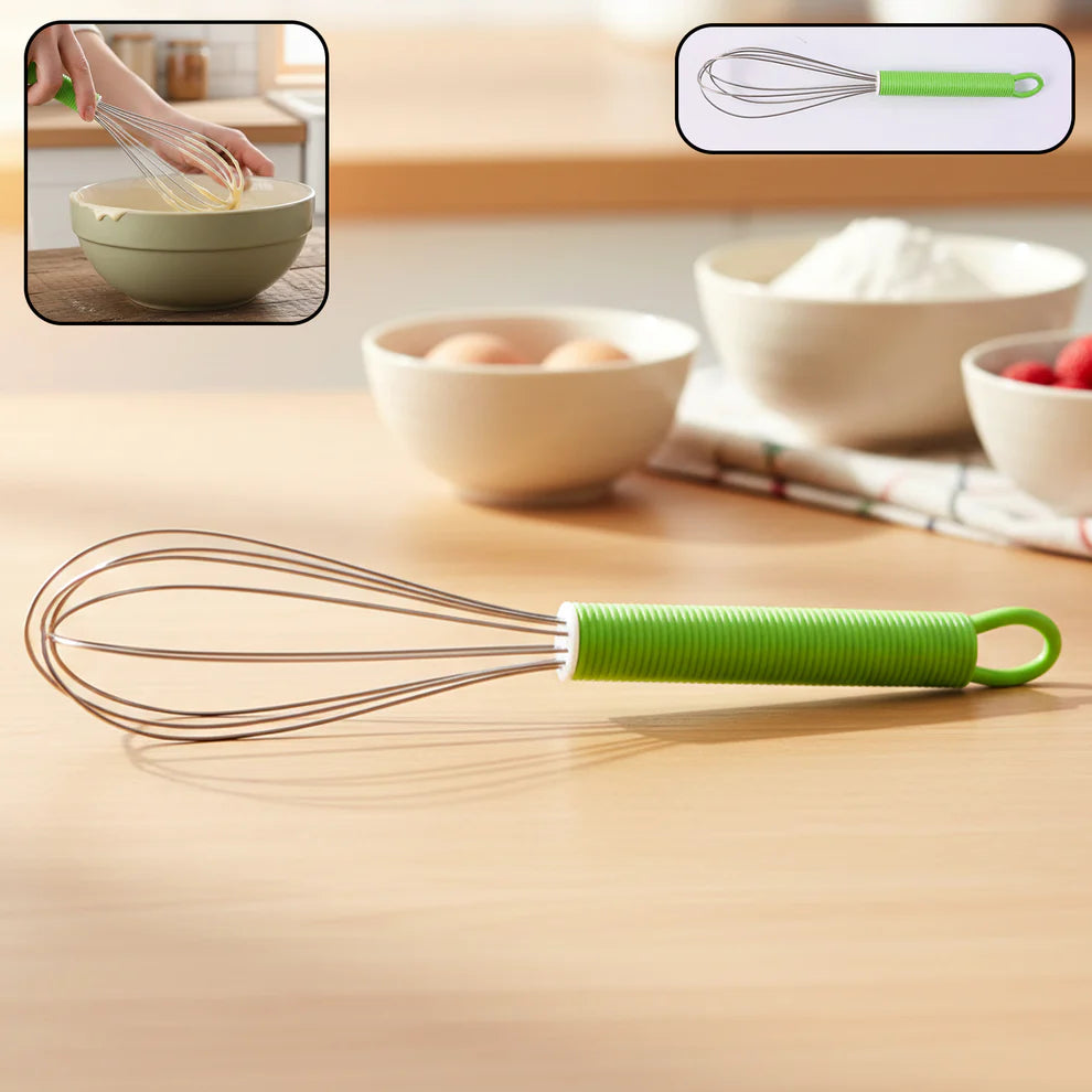 Manual Whisk Mixer Stainless Steel Whisk Cream Whisk Flour Mixer Rotary Egg Mixer Kitchen Baking Tool (16 Cm) - 8158