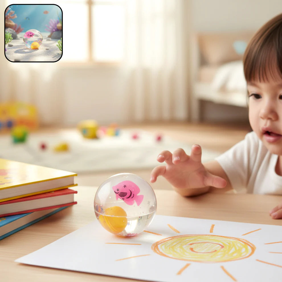 Light-up Bouncy Fish Ball  Impact-activated Led Flashing Sensory Toy (1 Pc)