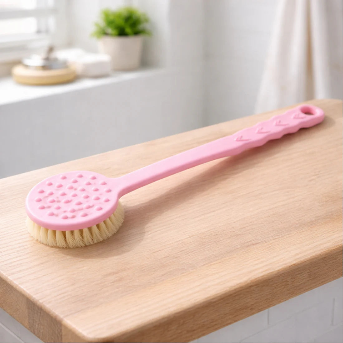 Back Scrubber For Shower Dry Body Brush Back Brush Long Handle (1 Pc  B Grade)