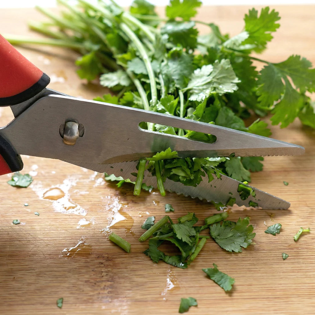 Multi-purpose Kitchen Shears With Magnetic Holder Stainless Steel Red Multifunction Heavy Duty And Kitchen Scissors - 8193