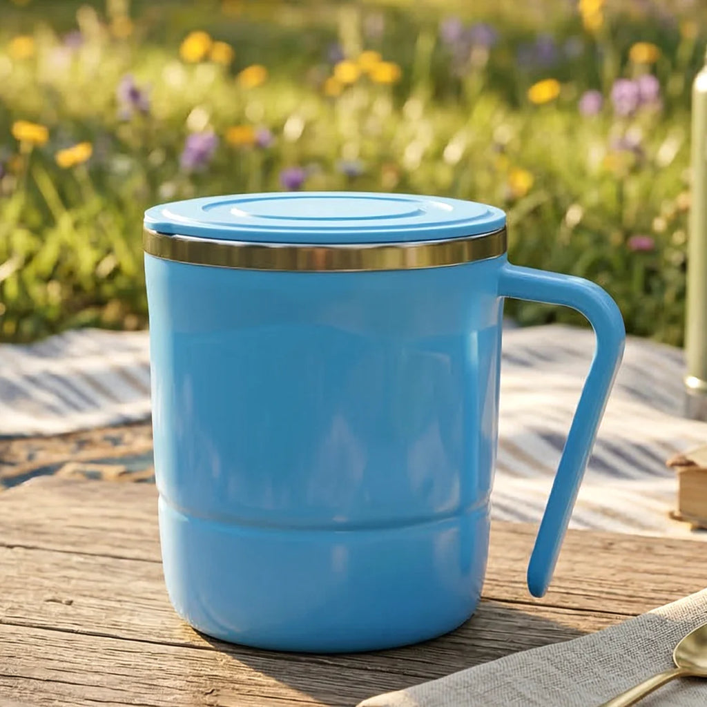 Stainless Steel Lid Cover Hot Coffeetea Mug Hot Insulated Double Wall Stainless Steel Coffee And Milk Cup With Lid - Coffee Cup Approx 250 Ml 300 Ml ( 1 Pc Mix Color)