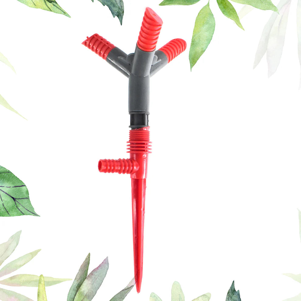 Garden Sprinkler 360  Rotating Adjustable Round 3 Arm Lawn Water Sprinkler For Watering Garden Plantspipe Hose Irrigation Yard Water Sprayer