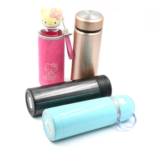 Mix Size And Design Stainless Steel Vacuum Bottle With Cup Lid  Thermos For Hot  Cold Drinks Or Food-thermos For Travel (1pc) - 6849