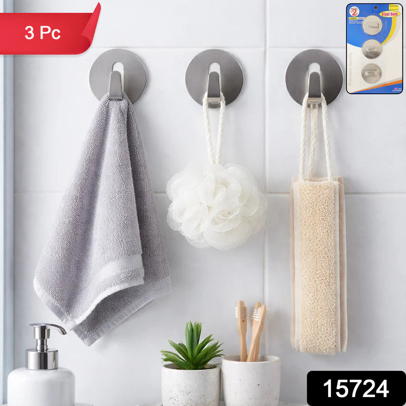 Self- Adhesive Hooks Heavy Duty Wall Hooks Hangers Stainless Steel Waterproof Sticky Hooks For Hanging Robe Coat Towel Kitchen Bathroom And.