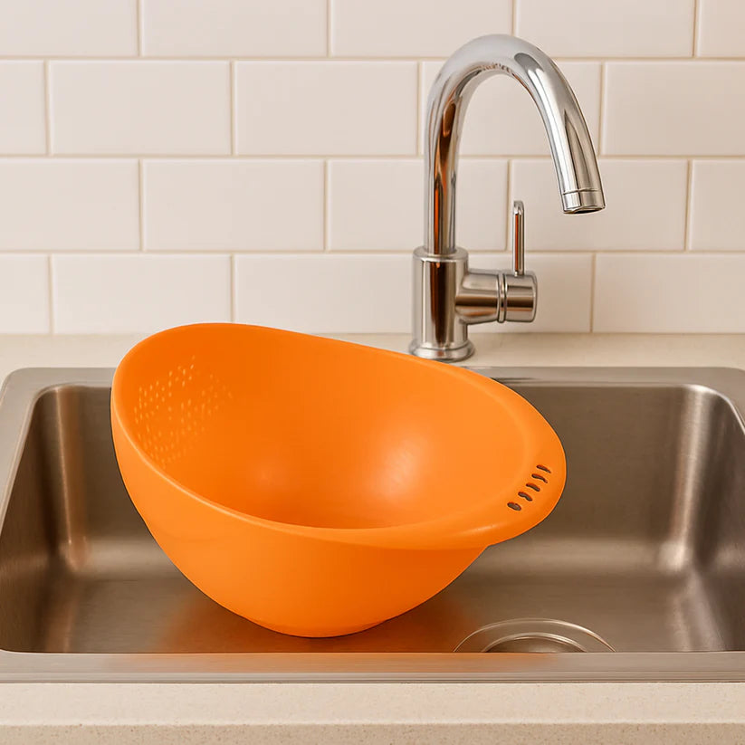 Virgin Rice Bowl Durable Plastic Strainer Water Strainer  Vegetable  Fruits Washing Bowl - 0081