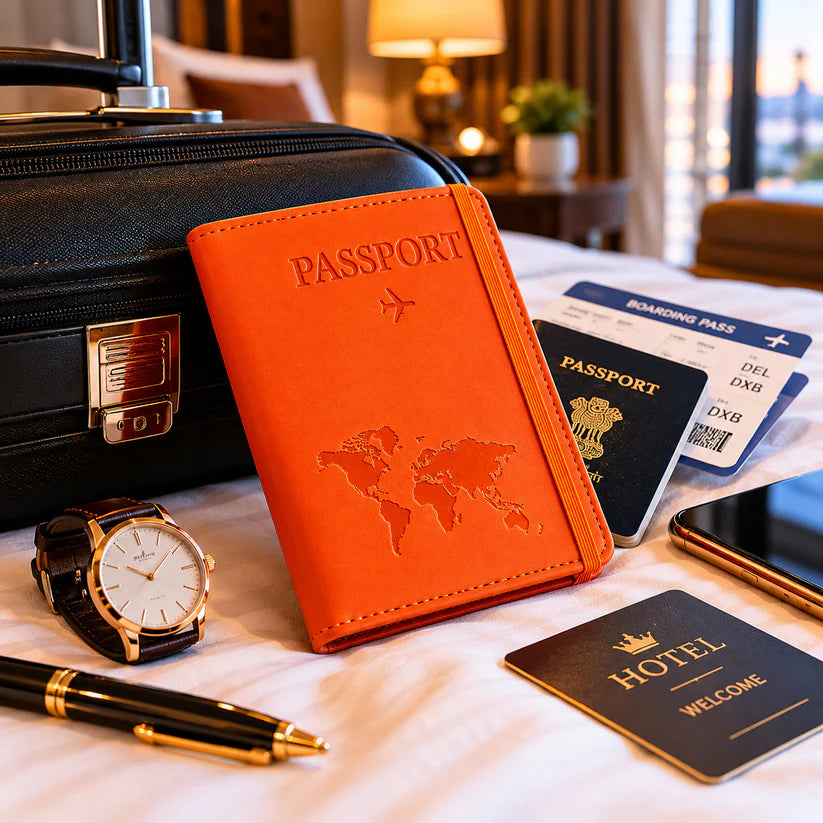 Premium Multifunction Travel Passport Holder  Wallet (15x11cm  1 Pc)
