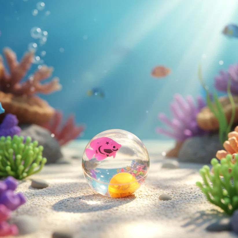 Light-up Bouncy Fish Ball  Impact-activated Led Flashing Sensory Toy (1 Pc)