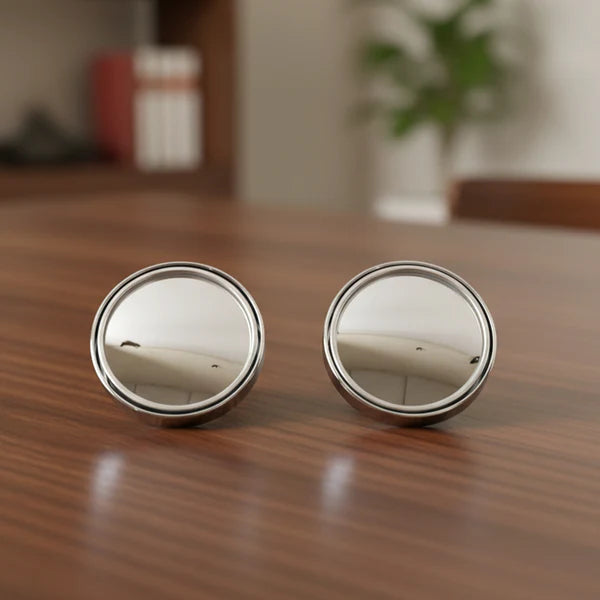 Car Blind-spot Side Mirror Silver Frame - (2 Pc  Set)