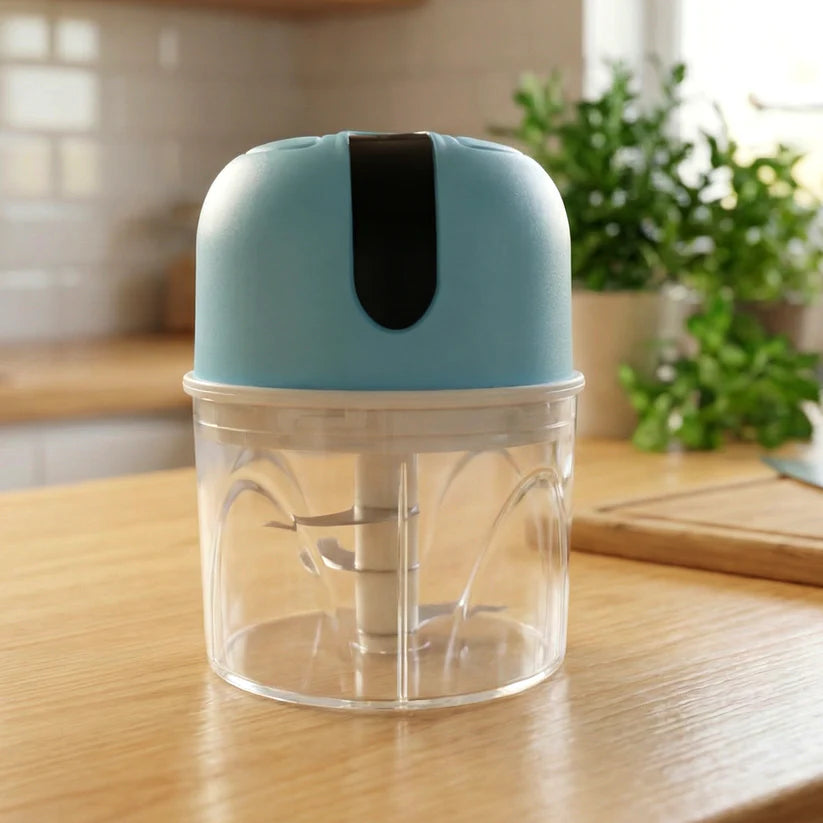 Wireless Usb Rechargeable Mini Electric Garlic Machine  Chopper 3 Blades (250ml)