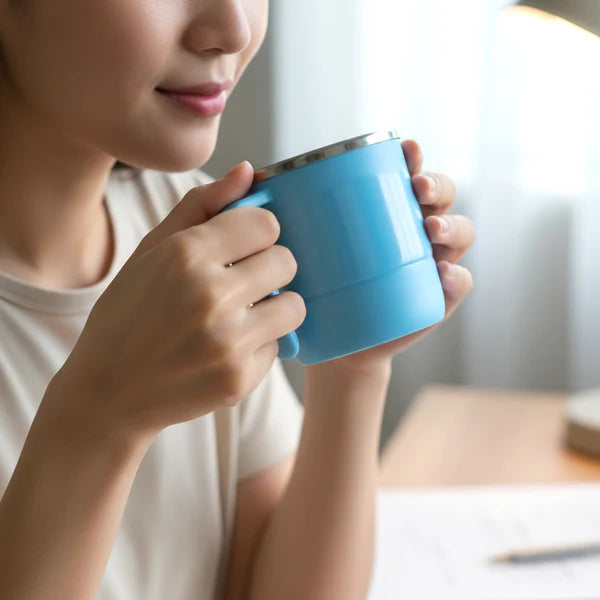 Stainless Steel Lid Cover Hot Coffeetea Mug Hot Insulated Double Wall Stainless Steel Coffee And Milk Cup With Lid - Coffee Cup Approx 250 Ml 300 Ml ( 1 Pc Mix Color)