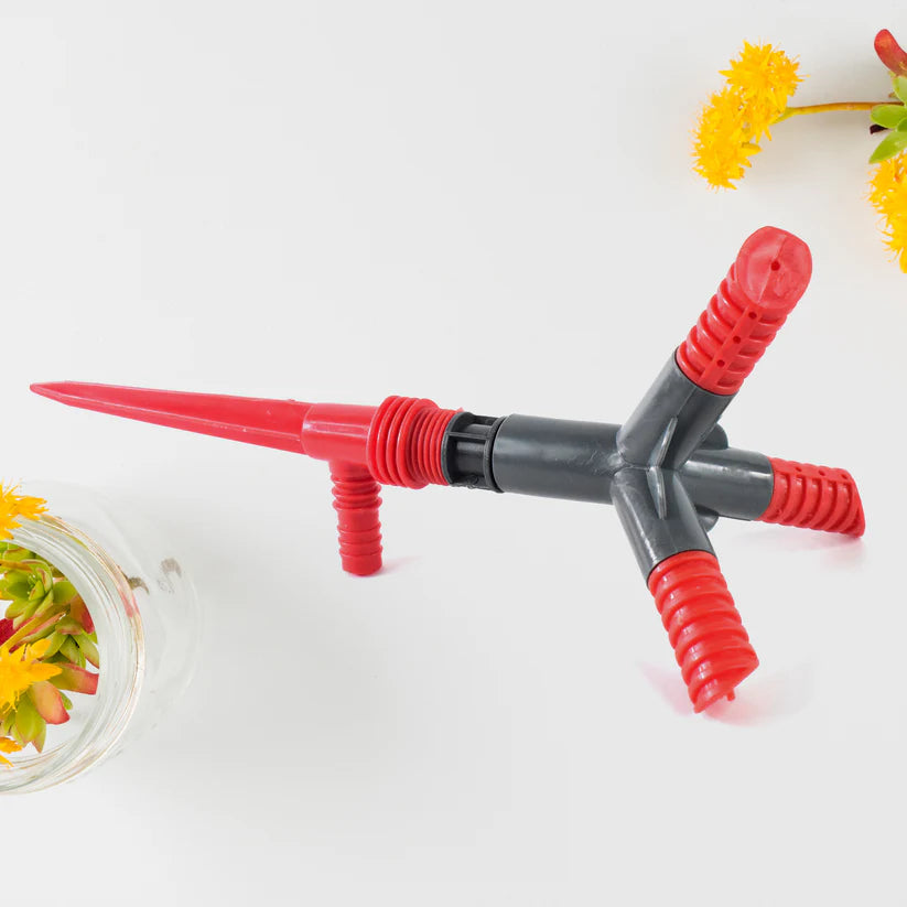 Garden Sprinkler 360  Rotating Adjustable Round 3 Arm Lawn Water Sprinkler For Watering Garden Plantspipe Hose Irrigation Yard Water Sprayer