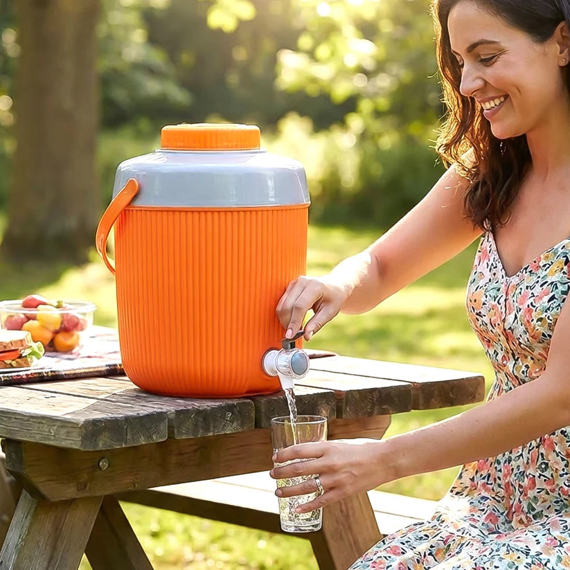 Insulated Water Jug Insulated Plastic Water Jug With A Sturdy Handle Water Jug Camper With Tap Plastic Insulated Water Water Storage Cool Water Storage For Home  Travelling (6000 Ml ) - 5751