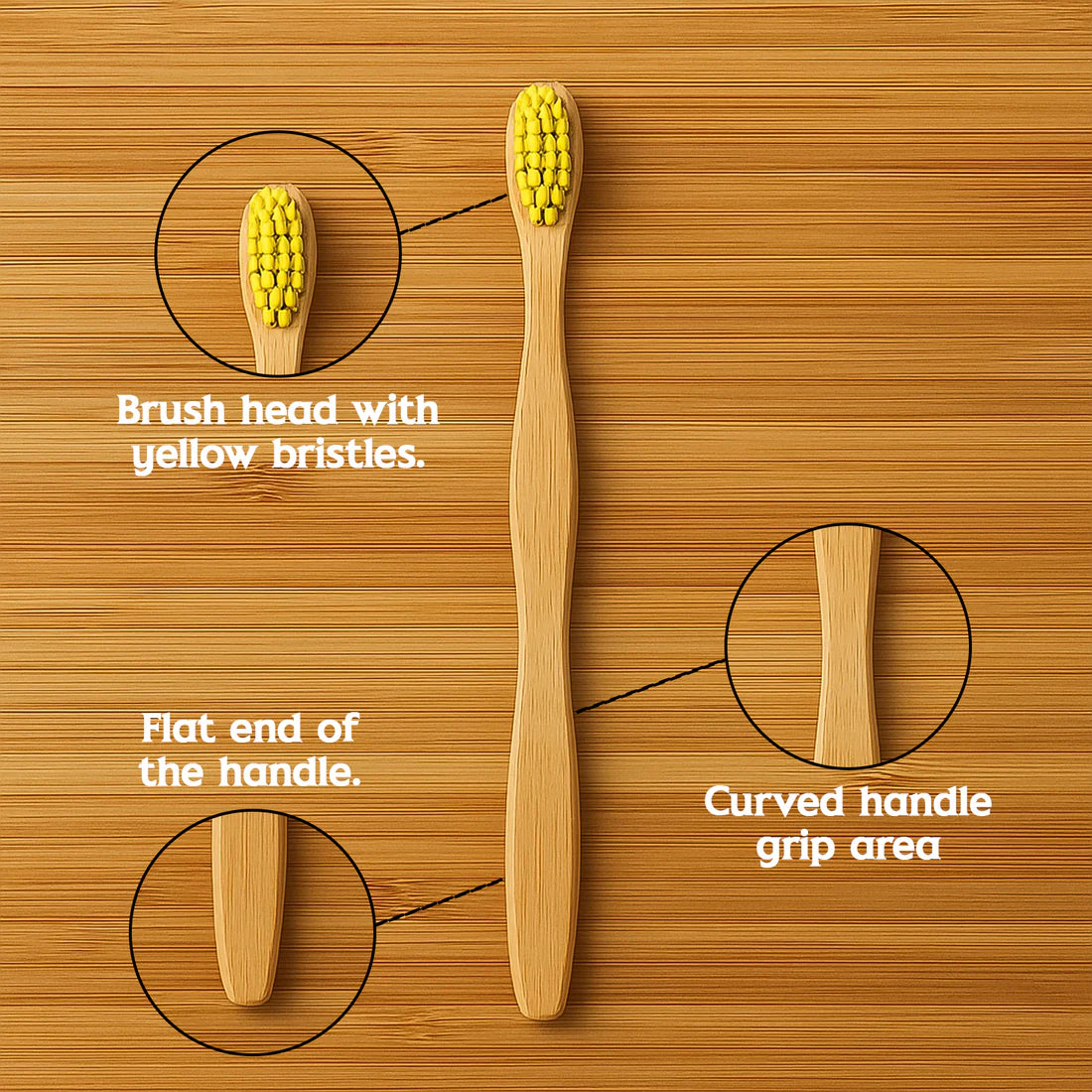 Wooden  Bamboo Brush Toothbrush Ultra Soft Bristles (1 Pc)