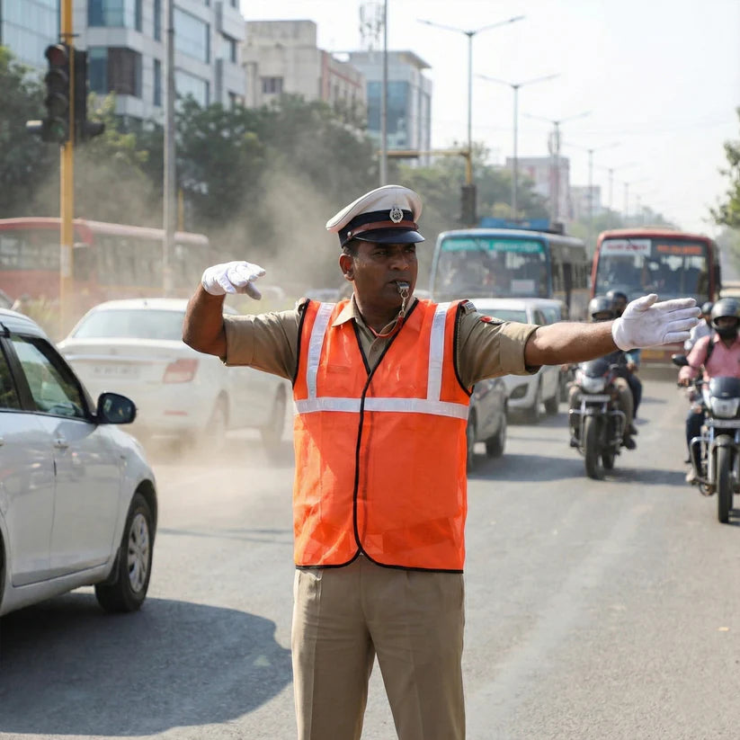 Orange Safety Jacket For Having Protection Against Accidents Usually In Construction Areas. - 7438