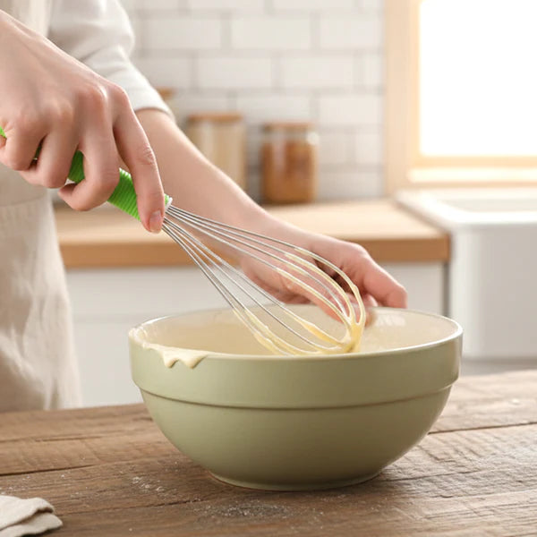 Manual Whisk Mixer Stainless Steel Whisk Cream Whisk Flour Mixer Rotary Egg Mixer Kitchen Baking Tool (16 Cm) - 8158