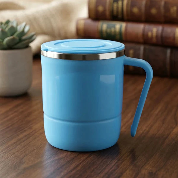 Stainless Steel Lid Cover Hot Coffeetea Mug Hot Insulated Double Wall Stainless Steel Coffee And Milk Cup With Lid - Coffee Cup Approx 250 Ml 300 Ml ( 1 Pc Mix Color)