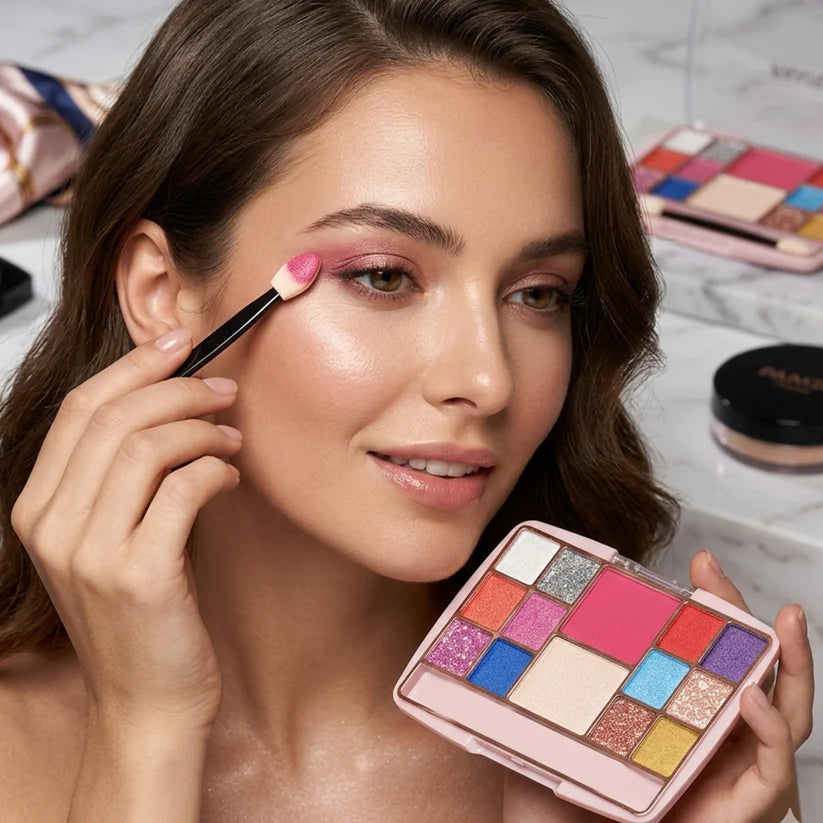 Multi-color Eyeshadow  Compact Makeup Kit (15 Gm  1 Pc)