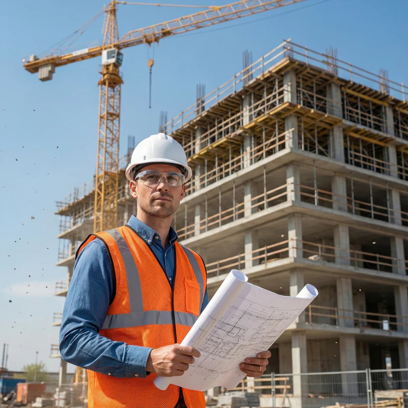 Orange Safety Jacket For Having Protection Against Accidents Usually In Construction Areas. - 7438