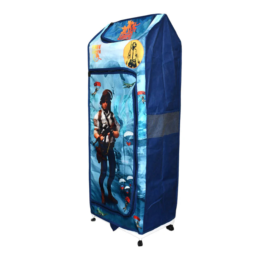 Multi Purpose Foldable Baby Wardrobe  Toy Box 5 Shelves Cartoon Printed
