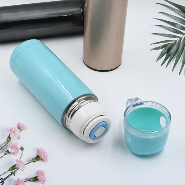Mix Size And Design Stainless Steel Vacuum Bottle With Cup Lid  Thermos For Hot  Cold Drinks Or Food-thermos For Travel (1pc) - 6849