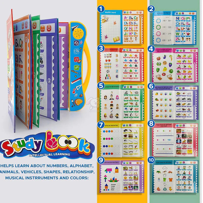 Musical Learning Study Book With Numbers Letters
