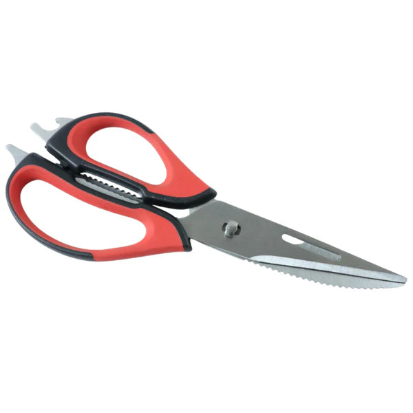 Multi-purpose Kitchen Shears With Magnetic Holder Stainless Steel Red Multifunction Heavy Duty And Kitchen Scissors - 8193