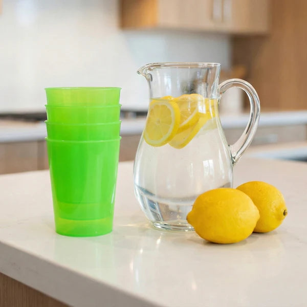 5560 Plastic Tumblers Lightweight Cups  Glass Reusable Drinking Cups Restaurant Cups Dishwasher Safe Beverage Tumblers Glasses For Kitchen Water Transparent Glasses 4 Pc Set