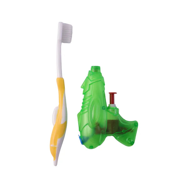 Kids Cartoon Toothbrush With Airplane Toy (2 Pc Set)