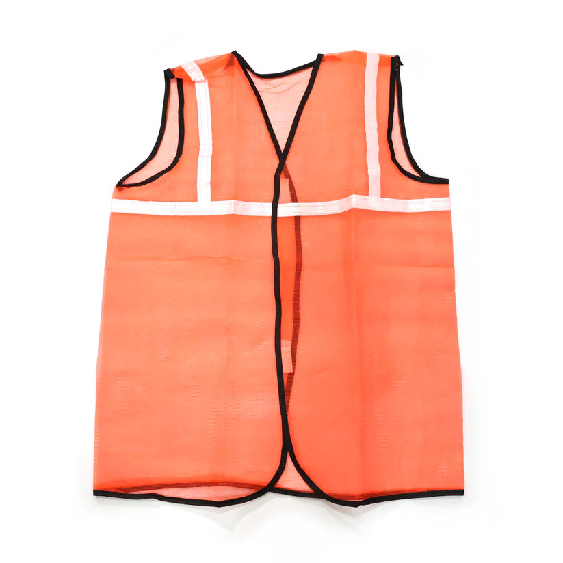 Orange Safety Jacket For Having Protection Against Accidents Usually In Construction Areas. - 7438