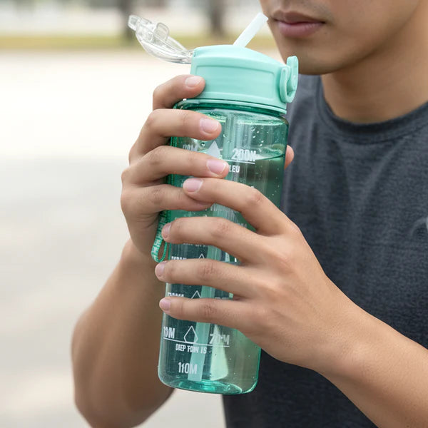 Motivational Water Bottle With Time Marker And Flip Top Lid (1000 Ml)