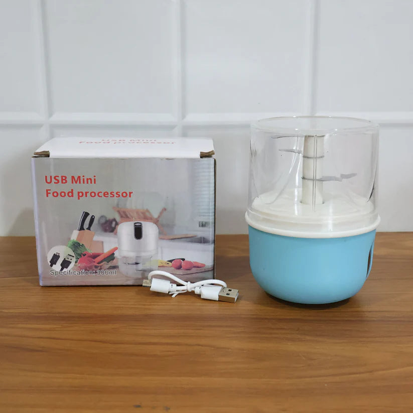 Wireless Usb Rechargeable Mini Electric Garlic Machine  Chopper 3 Blades (250ml)