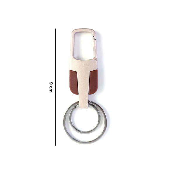 Heavy Duty Stainless Steel Key Holder With Dual Ring Carabiner Clip 1 Pc