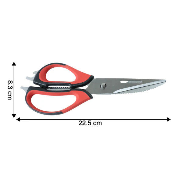 Multi-purpose Kitchen Shears With Magnetic Holder Stainless Steel Red Multifunction Heavy Duty And Kitchen Scissors - 8193