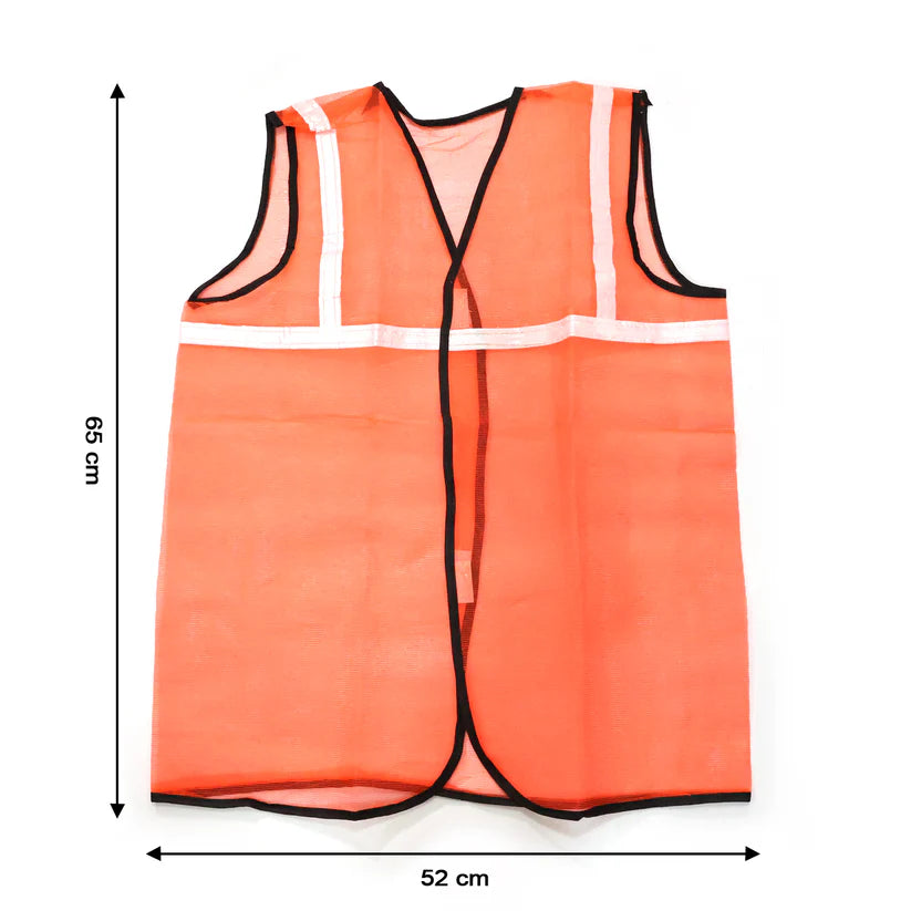 Orange Safety Jacket For Having Protection Against Accidents Usually In Construction Areas. - 7438
