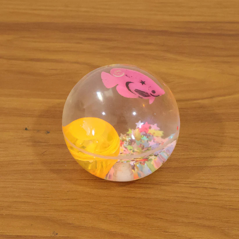 Light-up Bouncy Fish Ball  Impact-activated Led Flashing Sensory Toy (1 Pc)