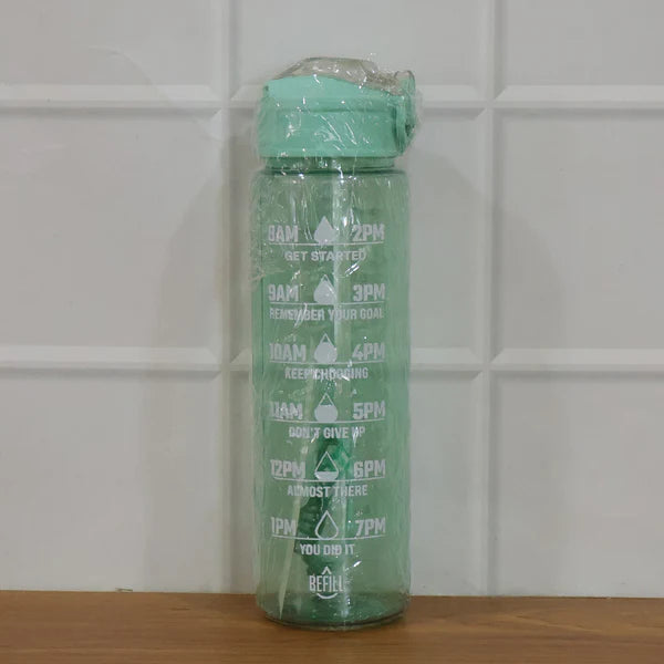 Motivational Water Bottle With Time Marker And Flip Top Lid (1000 Ml)