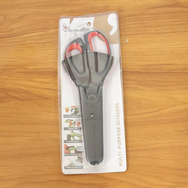 Multi-purpose Kitchen Shears With Magnetic Holder Stainless Steel Red Multifunction Heavy Duty And Kitchen Scissors - 8193