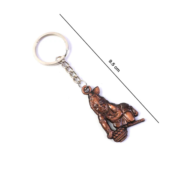 Premium Antique-gold Metal Bal Krishna Makhan Chor Keychain (1 Pc)