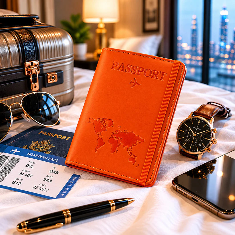 Premium Multifunction Travel Passport Holder  Wallet (15x11cm  1 Pc)