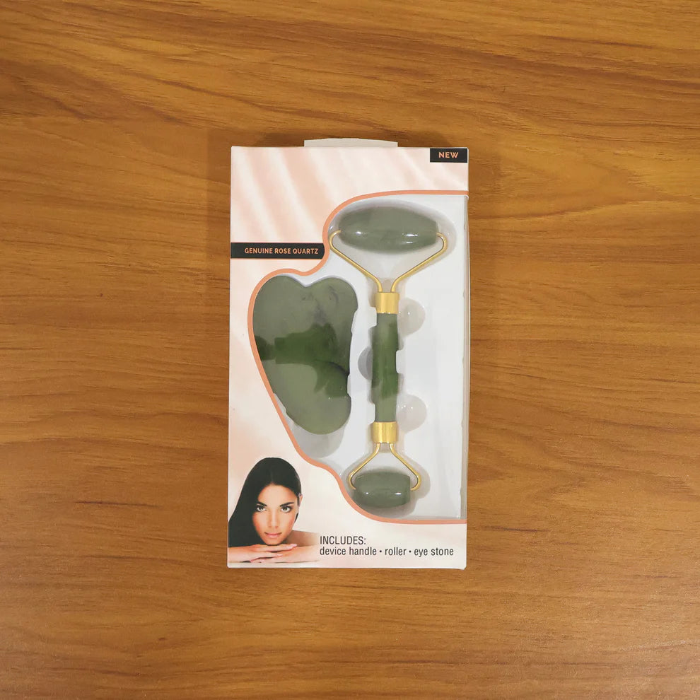 Gua Sha Stone And Anti Aging Jade Roller Massager For Face Massage Natural Face Skincare Massager  Face Roller Massager For Women  Face Shaper Jade Roller And Gua Sha Set For Glowing Skin - 0318