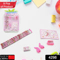 4298 Stationery Kit For Kids - Stationery Set Includes Wooden Pencil Sharpener Pencil And Eraser Set Small Diary School Supply Set Birthday Return Gift For Kids Boys Girls (9 Pc Set)